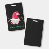 Badge de Noël Gnomie (Avant & arrière)