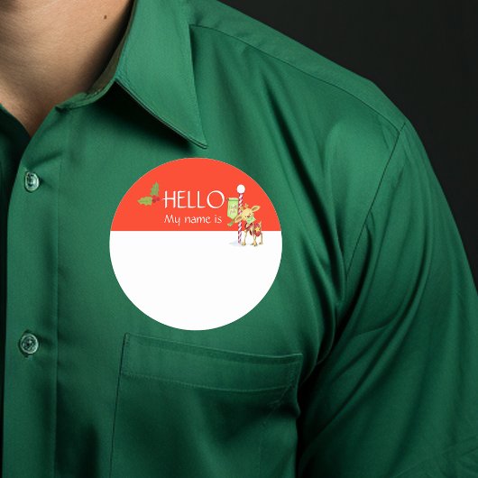 Badge de Noël Joyeux Noël Étiquette Nom Renne