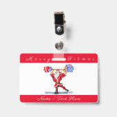 Badge de Noël personnalisé (Avant avec clip)