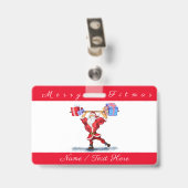 Badge de Noël personnalisé (Arrière avec clip)