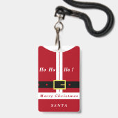 Badge de Noël Votre Nom Cadeau du Père Noël (Arrière avec lanière)