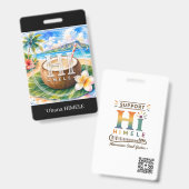 Badge de nom ʻOhana HIMELE Noix de coco (Avant & arrière)
