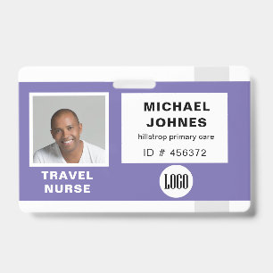 Badge de nom avec logo et photo d'employé