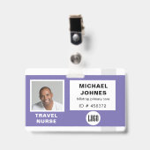 Badge de nom avec logo et photo d'employé (Avant avec clip)