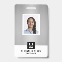 Badge de nom avec photo et logo d'employé de socié