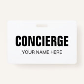 badge de nom de concierge avec clip (Devant)