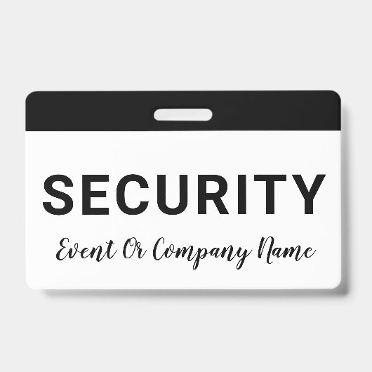 Badge de nom de l'entreprise du personnel de sécur (Avant)
