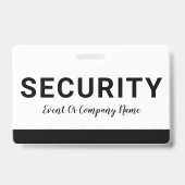Badge de nom de l'entreprise du personnel de sécur (Arrière)