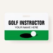Badge de nom de l'instructeur de golf avec clip ou (Devant)