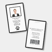 Badge de nom de logo de photo d'identité d'employé (Avant & arrière)