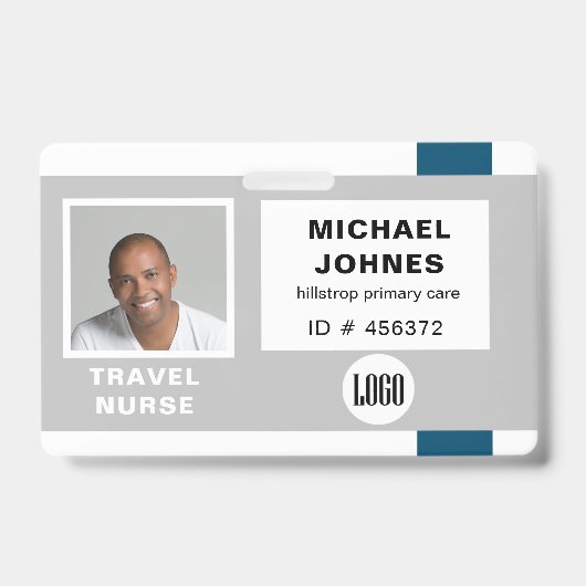 badge de nom de logo d'employé et photo (Avant)