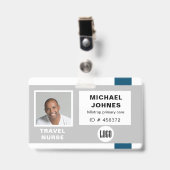 badge de nom de logo d'employé et photo (Avant avec clip)