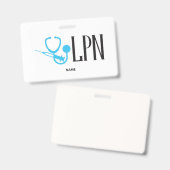 Badge de nom de LPN (Avant & arrière)
