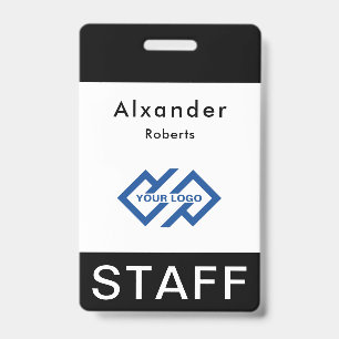 Badge de nom de personnel avec logo personnalisé