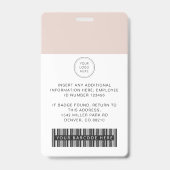 Badge de nom de photo de code-barres personnalisé (Arrière)