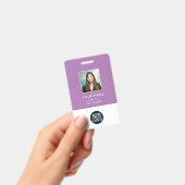 Badge de nom de photo d'employé avec code-barres p (Manuel / portable)