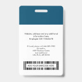 Badge de nom de photo d'employé personnalisé Code- (Arrière)