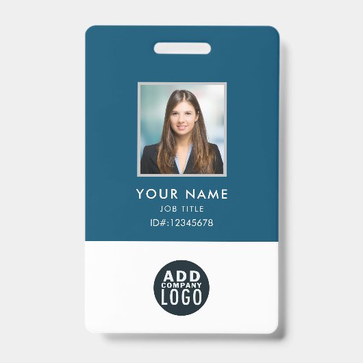 Badge de nom de photo d'employé personnalisé Code- (Avant)