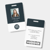 Badge de nom de photo d'employé personnalisé Code  (Avant & arrière)