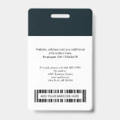 Badge de nom de photo d'employé personnalisé Code  (Arrière)