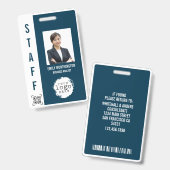 Badge de nom de photo d'employé personnalisé Code  (Avant & arrière)