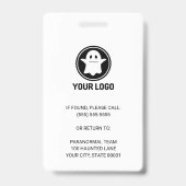 Badge de nom de photo d'enquêteur paranormal simpl (Arrière)