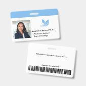 Badge de nom de photo d'identité d'employé personn (Avant & arrière)