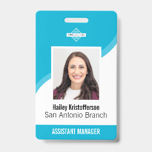 Badge de nom de photo d'identité d'employé personn