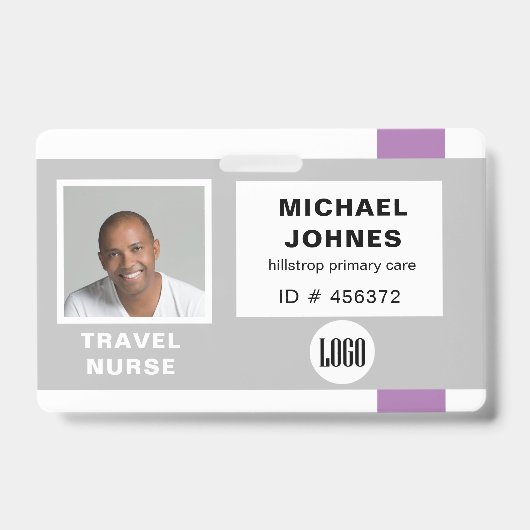badge de nom de photo et logo de l'employé (Avant)
