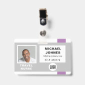 badge de nom de photo et logo de l'employé (Avant avec clip)