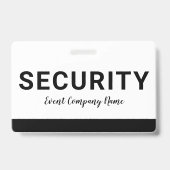 Badge de nom de société du personnel de sécurité (Arrière)