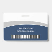 Badge de nom d'employé avec code-barres et photo d (Arrière)