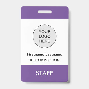 Badge de nom d'employé avec logo de l'entreprise V