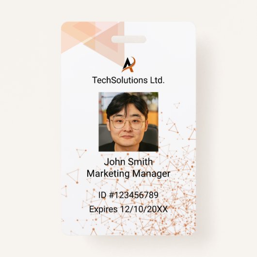 Badge de nom d'employé personnalisé | ID personnel (Devant)