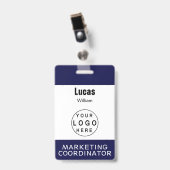 Badge de nom d'employé personnalisé Logo d'entrepr (Avant avec clip)