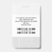 Badge de nom d'employé personnalisé, photo, code-b (Arrière)