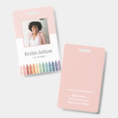 Badge de nom d'enseignant arc-en-ciel Photo ID (Avant & arrière)