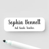 Badge de nom d'enseignant blanc classique (En situation)