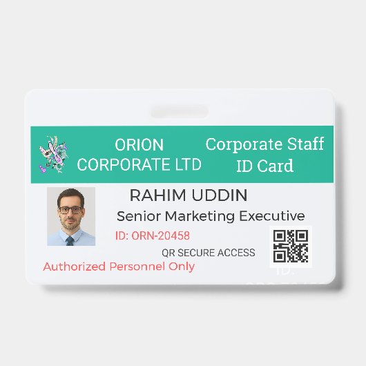Badge de nom d'entreprise|ID employé|Pro|Personnel (Avant)