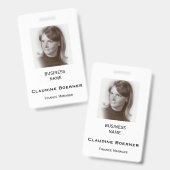 Badge de nom d'identification photo verticale blan (Avant & arrière)