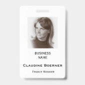 Badge de nom d'identification photo verticale blan (Arrière)