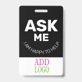 Badge de nom d'identité de passe de photo de press (Arrière)