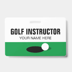 Badge de nom d'instructeur de golf avec pince ou c