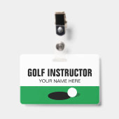 Badge de nom d'instructeur de golf avec pince ou c (Avant avec clip)