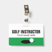 Badge de nom d'instructeur de golf avec pince ou c (Arrière avec clip)