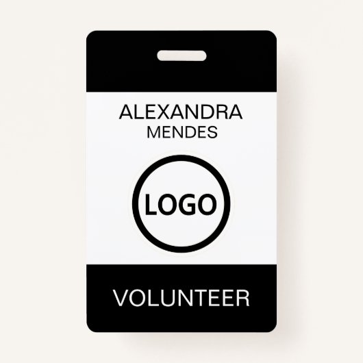 Badge de nom du bénévole avec Clip Logo personnali (Devant)
