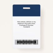 Badge de nom du logo de l'ID photo de l'employé pe (Dos)