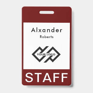Badge de nom du personnel avec logo personnalisé