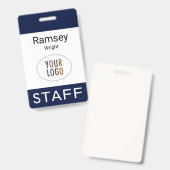 Badge de nom du personnel professionnel avec logo (Avant & arrière)