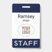 Badge de nom du personnel professionnel avec logo (Avant)